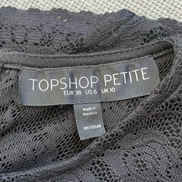 TOPSHOP Black Lace Mini Dress - Picture 2 of 5